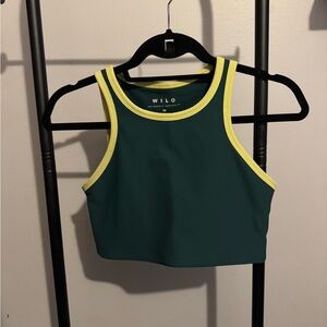 WILO Green and Lime Yellow Women's Sportsbra M- fits like a small.